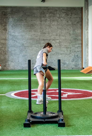 youth athlete pull sled